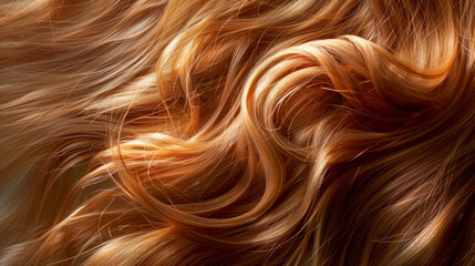 Fototapeta premium Flowing Ginger Hair. Close-Up Portrait of Hair in Motion.