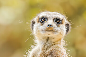 Fototapeta premium Portrait of Suricata suricatta, blurred background