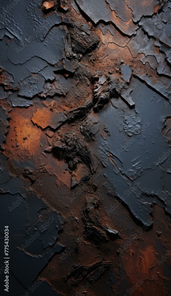 Poster a close up of a rusty wall with some paint on it. generative ai.