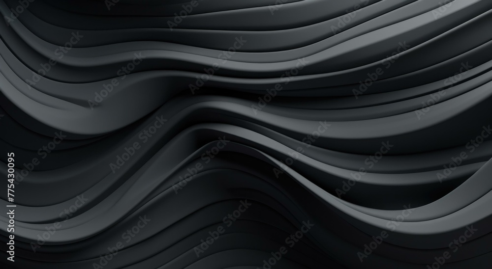 Poster a black background with wavy lines. generative ai.