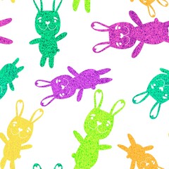 Easter animals bunnies seamless rabbit pattern for wrapping paper and kids clothes print and party accessories