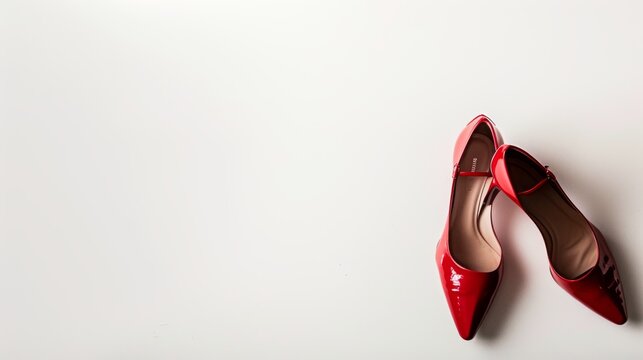 pair of red high heel shoes, diffused light creates soft shadows, pure white background, minimalism, 4k resolution, no text, no inscriptions, no advertising --ar 16:9 --quality 0.5 --stylize 0 Job ID