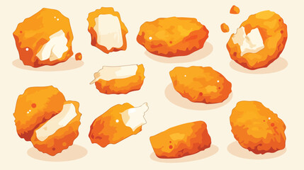 Chicken nuggets. Vector illustration fast food chic