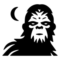 Fototapeta premium Bigfoot Silhouette Vector Icon: Mysterious & Versatile Design for Creative Projects