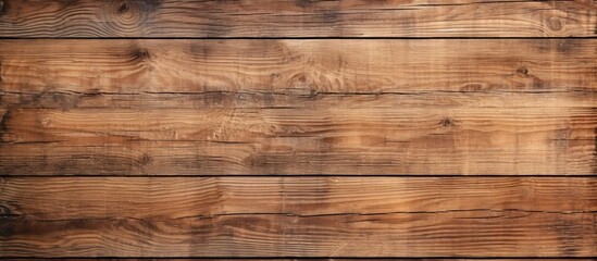 Obraz na płótnie Canvas Wooden wall with a close-up view showing a dark brown stain, emphasizing its natural texture and color variation