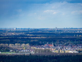 Blick in die Rheinebene zwischen Karlsruhe und Mannheim