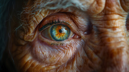 An Elder's Eye Close-Up, a Lifetime in a Look