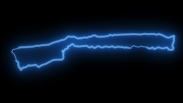 map of La Guaira in venezuela with glowing neon effect