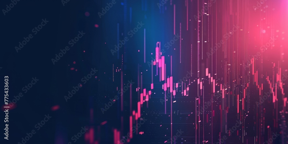 Poster a colorful, abstract image of a cityscape with a pink and blue background. the image is full of line
