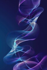 colorful spiral sound wave rhythm line dynamic abstract on black background