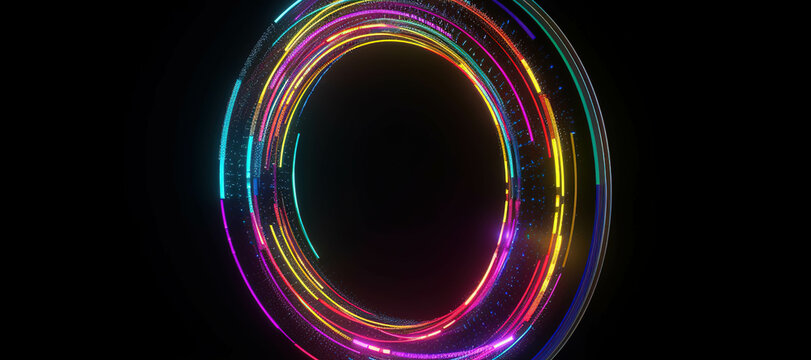 colorful circle neon light, gradation 65