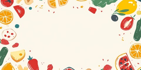 A colorful image of fruits and vegetables with a white background. The idea behind the image is to showcase the variety of fruits and vegetables available and their importance in a healthy diet