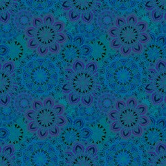 Abstract geometric floral seamless mandala pattern for fabrics and linens and wrapping paper and fashion