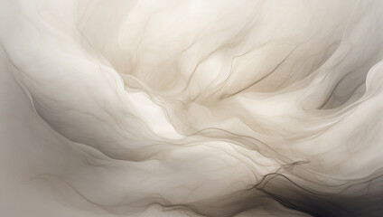 Obraz premium Abstract background of liquid white ink wave swirls and dissolves in liquid. Perfect for fantasy, surreal, web banners and video backdrop.