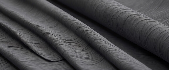 Fototapeta premium abstract, layered pattern of smooth, undulating black shapes resembling waves or dunes, creating a minimalist and serene composition
