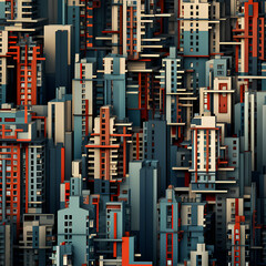 Abstract patterns formed by city skyscrapers. 