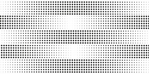 Halftone black and white grunge. Texture of dots scattered on a white background. Abstract pattern in vintage art style print on business cards, badges, labels.