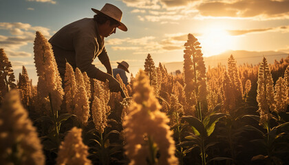 Quinoa harvest in the fields