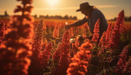 Quinoa harvest in the fields