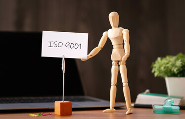 There is word card with the word ISO 9001. It is as an eye-catching image.