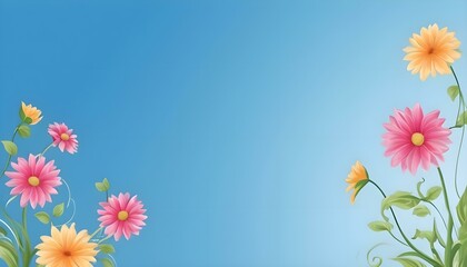 Fototapeta na wymiar flowers on a blue background