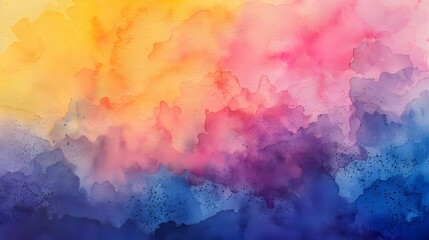 Close-up of an abstract colorful watercolor gradient fill background with watercolour stains.