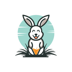 Fototapeta premium Cute Rabbit Logo Design