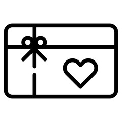 Present gift box icon. Vector isolated element. Christmas gift icon illustration vector symbol. Surprise present linear design. Stock vector.