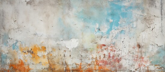 Obraz premium Vibrant street art adorns a brick wall, featuring an array of bright paint splashes and splatters