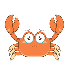 crab crying face cartoon cute