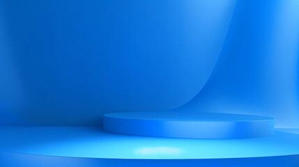 Abstract blue color gradient studio background for product presentation. Generative Ai