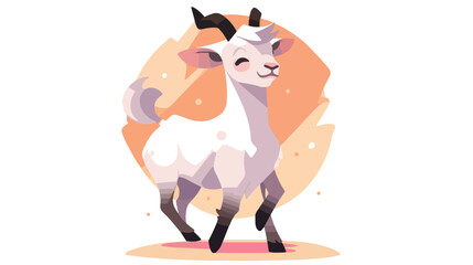 Cute goat cartoon vector flat 2d flat cartoon vacto