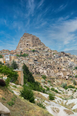 Fototapeta na wymiar Cappadocia landscape of large stones and trees. Turkey. 