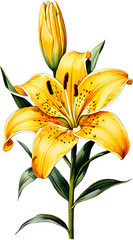Obraz premium yellow lily isolated on white