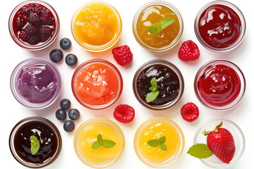 Colorful Array of Fresh Fruit Preserves