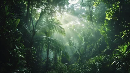Zelfklevend Fotobehang Sunlight occur in the mid of forest  © Ameer Images