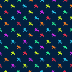 Colored unicorn silhouette seamless pattern
