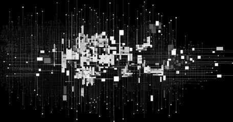 black and white hypercomplicated data matrix, screenshot 