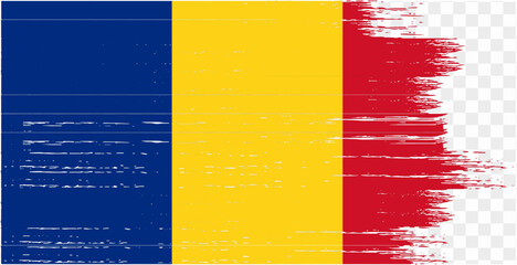Romania brush paint textured isolated  on png or transparent background. vector illustration - obrazy, fototapety, plakaty