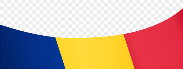 Romania flag wave isolated on png or transparent background vector illustration.