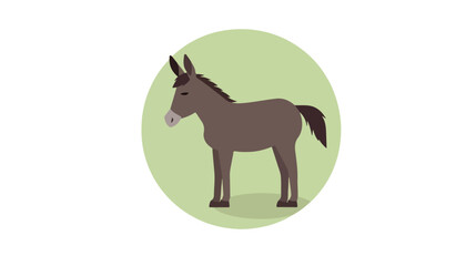 Donkey flat vector icon Flat design of farm animal