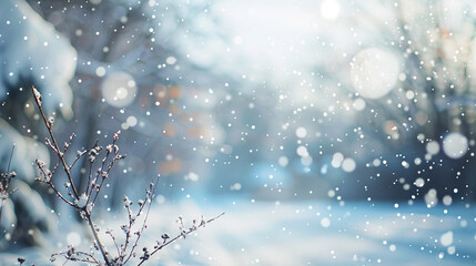 An evocative HD image of a blurred snow background, capturing the quiet and serene ambiance of a...