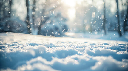 An evocative HD image of a blurred snow background, capturing the quiet and serene ambiance of a winter landscape.