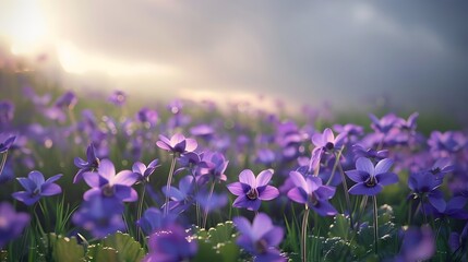 Wild violets in the garden

