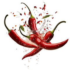 red hot chili pepper isolated on transparent background