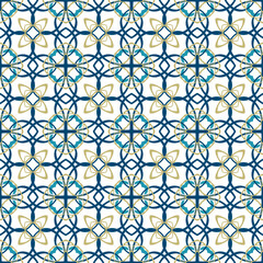 Blue laced abstract mosaic  pattern on white  background - obrazy, fototapety, plakaty