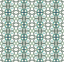 Blue laced abstract mosaic  pattern on white  background