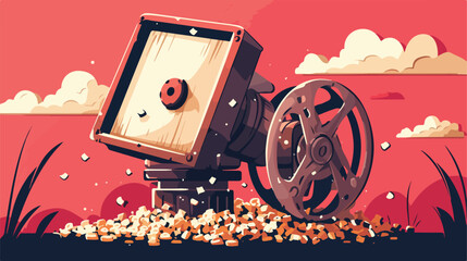 Film icon 2d flat cartoon vactor illustration isola