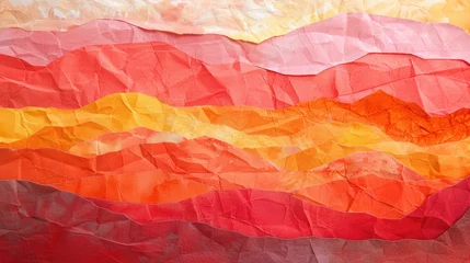 Tuinposter Red and orange hues paint an abstract landscape, Ai Generated. © Crazy Juke