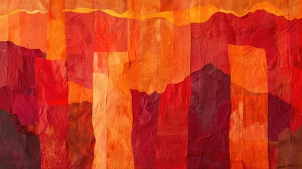 Tuinposter Red and orange hues paint an abstract landscape, Ai Generated. © Crazy Juke